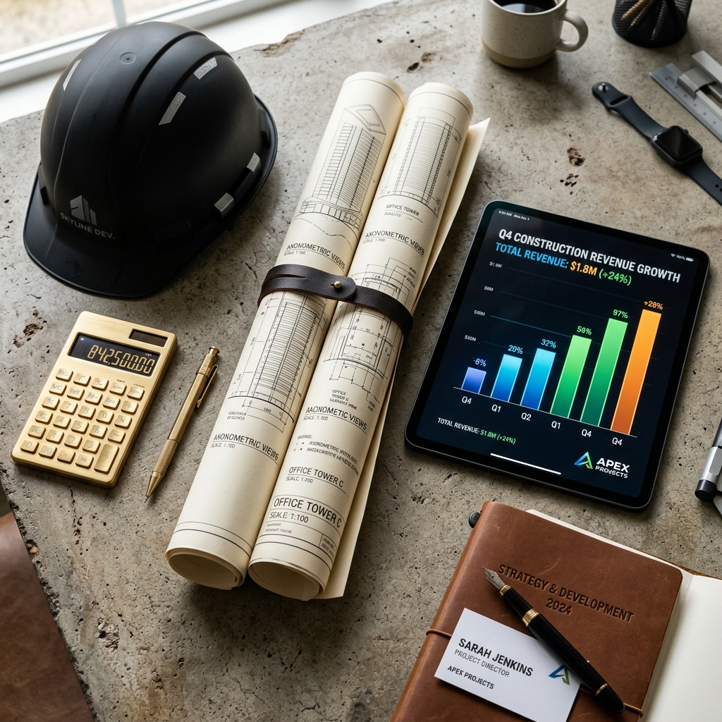 Plano técnico y tableta con gráficos financieros
